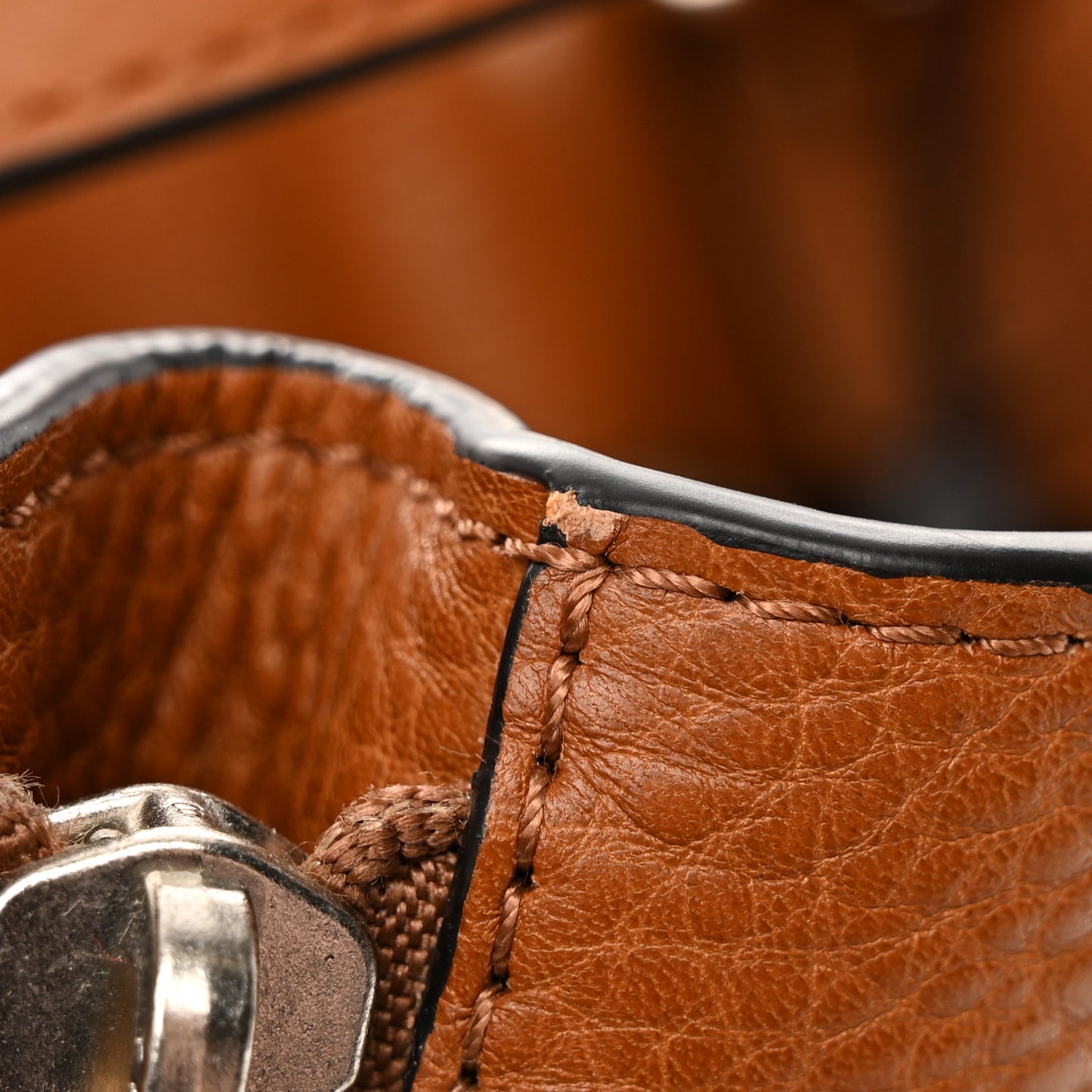 Grainy Calfskin House Check Small Maidstone Saddle Brown