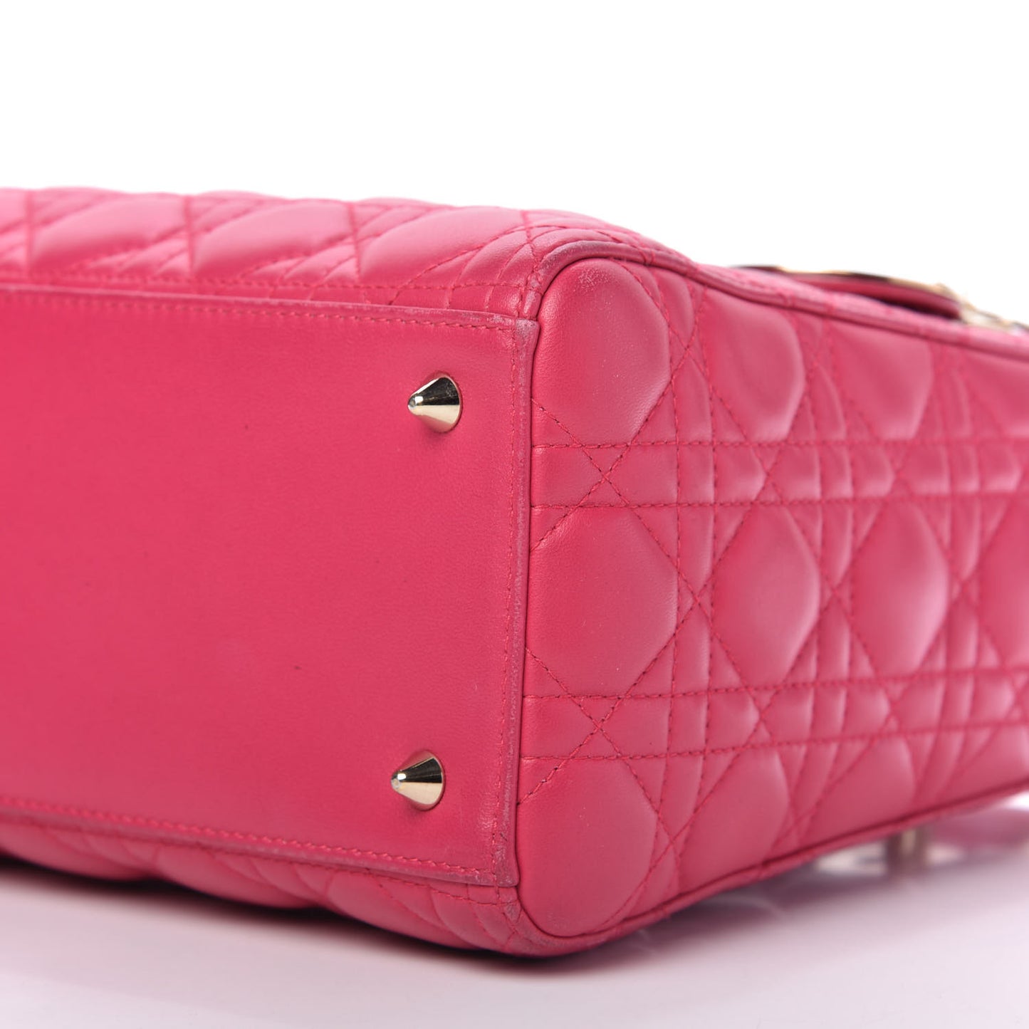 Lambskin Cannage Medium Lady Dior Fuchsia