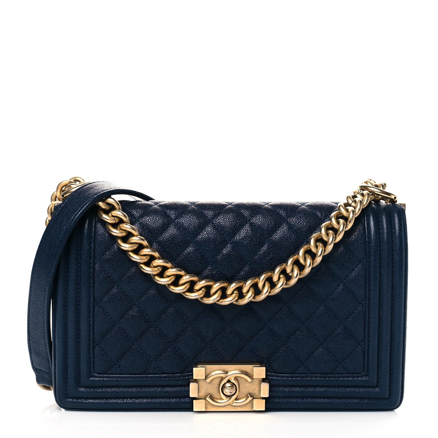 Chanel Caviar Quilted Medium Boy Flap Navy 1 of 10