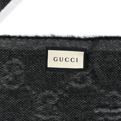 Gucci Wool Angora Monogram Web New Nikky Scarf Lead Dark Green 3 of 4