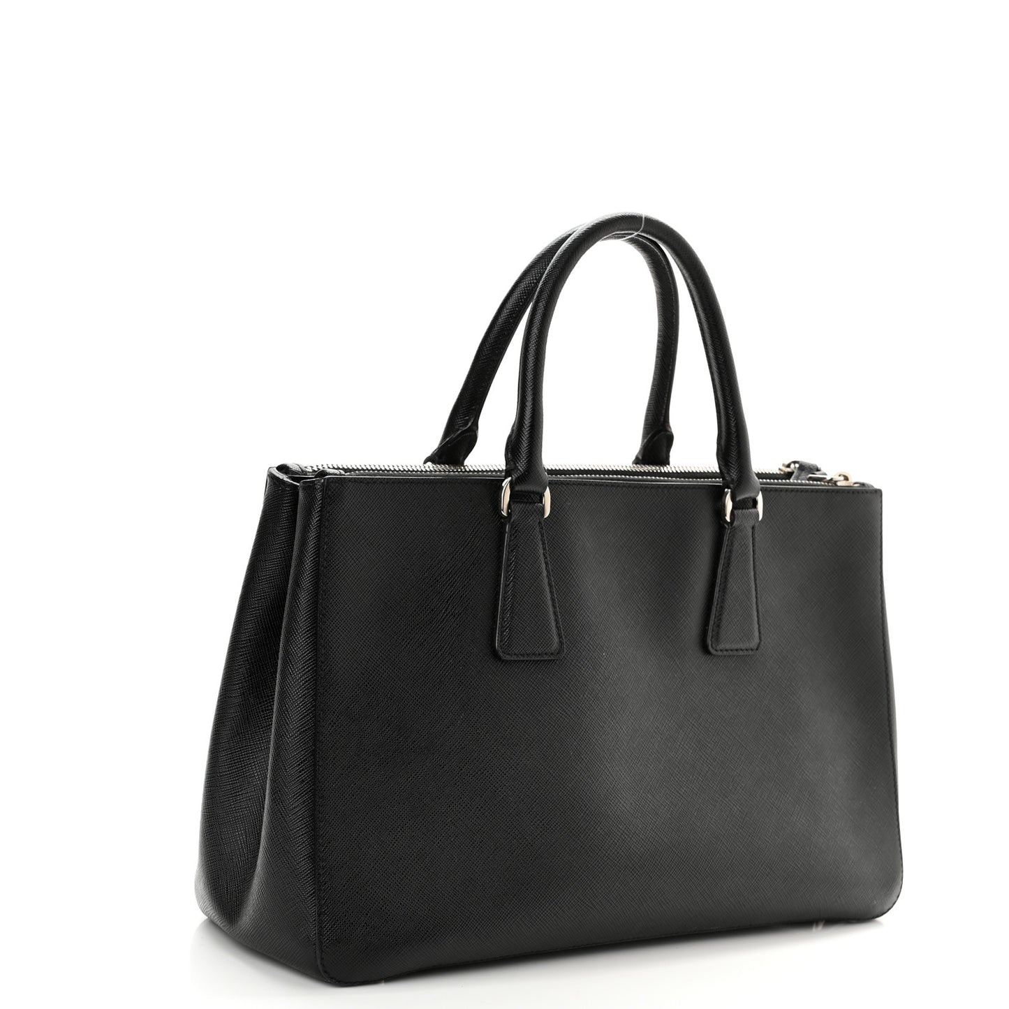 Saffiano Small Galleria Double Zip Tote Black