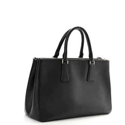 Prada Saffiano Small Galleria Double Zip Tote Black 2 of 16