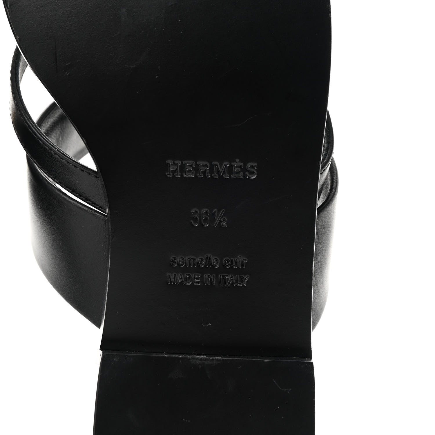 Hermes Calfskin Claire Sandals 36.5 Black 9 of 12