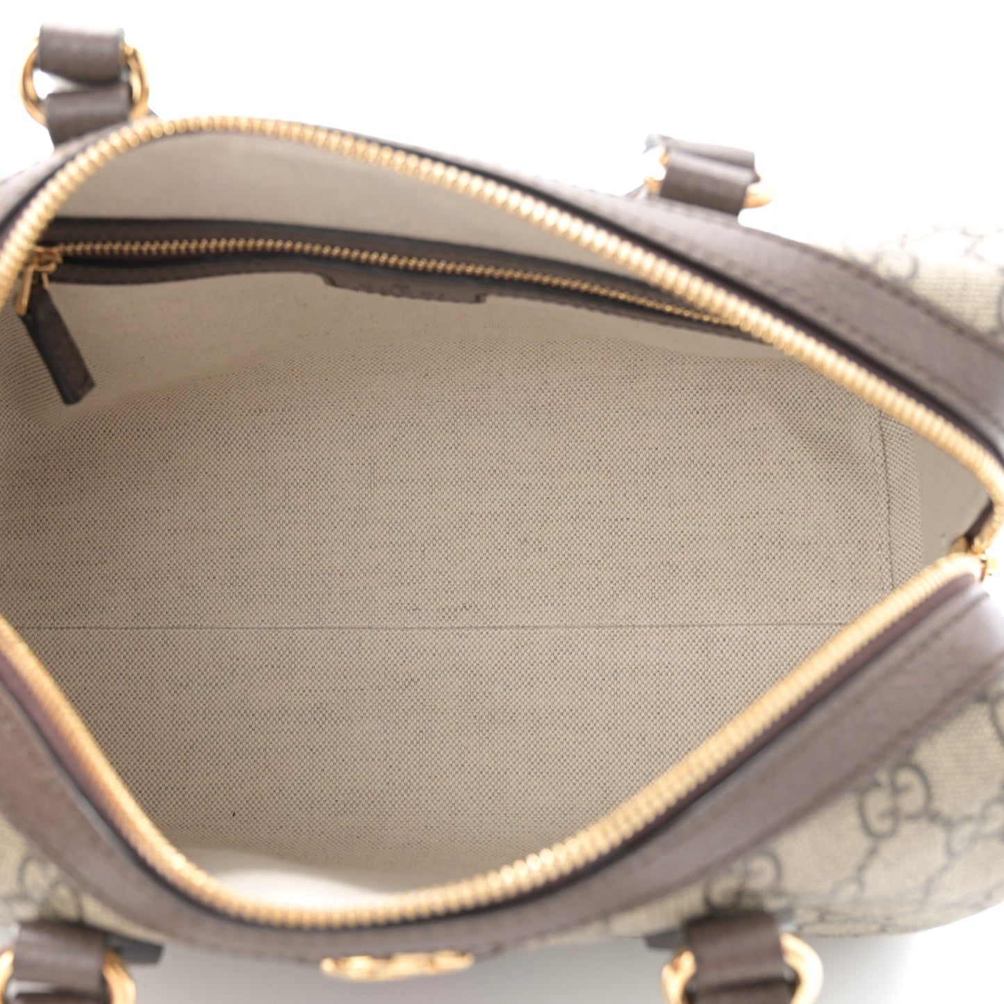 GG Supreme Monogram Web Small Ophidia Top Handle Bag Beige Ebony