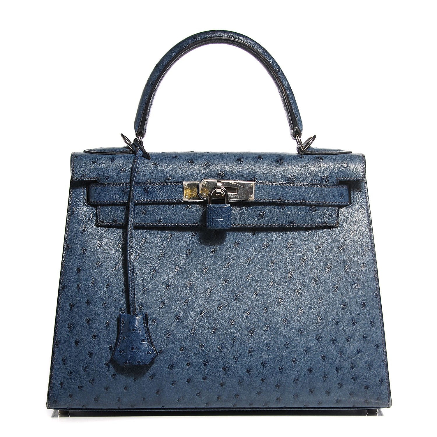 Hermes Ostrich Kelly Sellier 28 Bleu Roi 1 of 25