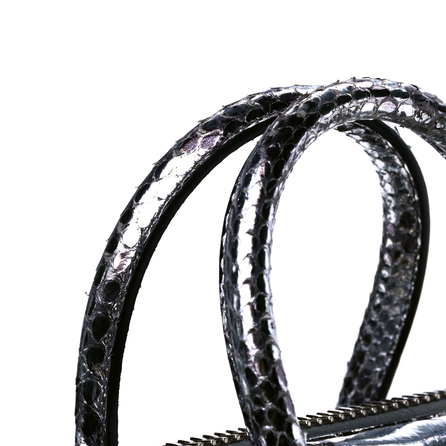 Givenchy Metallic Laminated Python Mini Antigona Silver 6 of 7