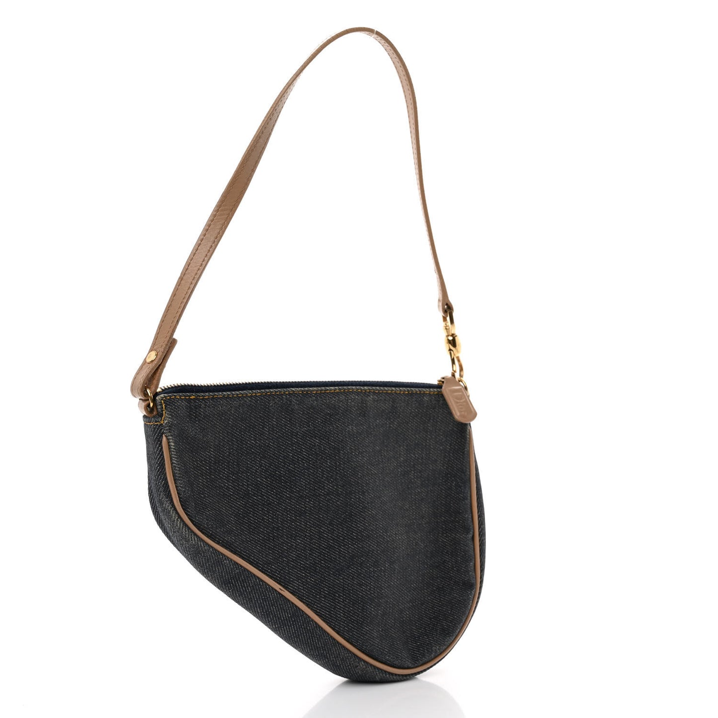 Denim Mini Saddle Pochette Navy