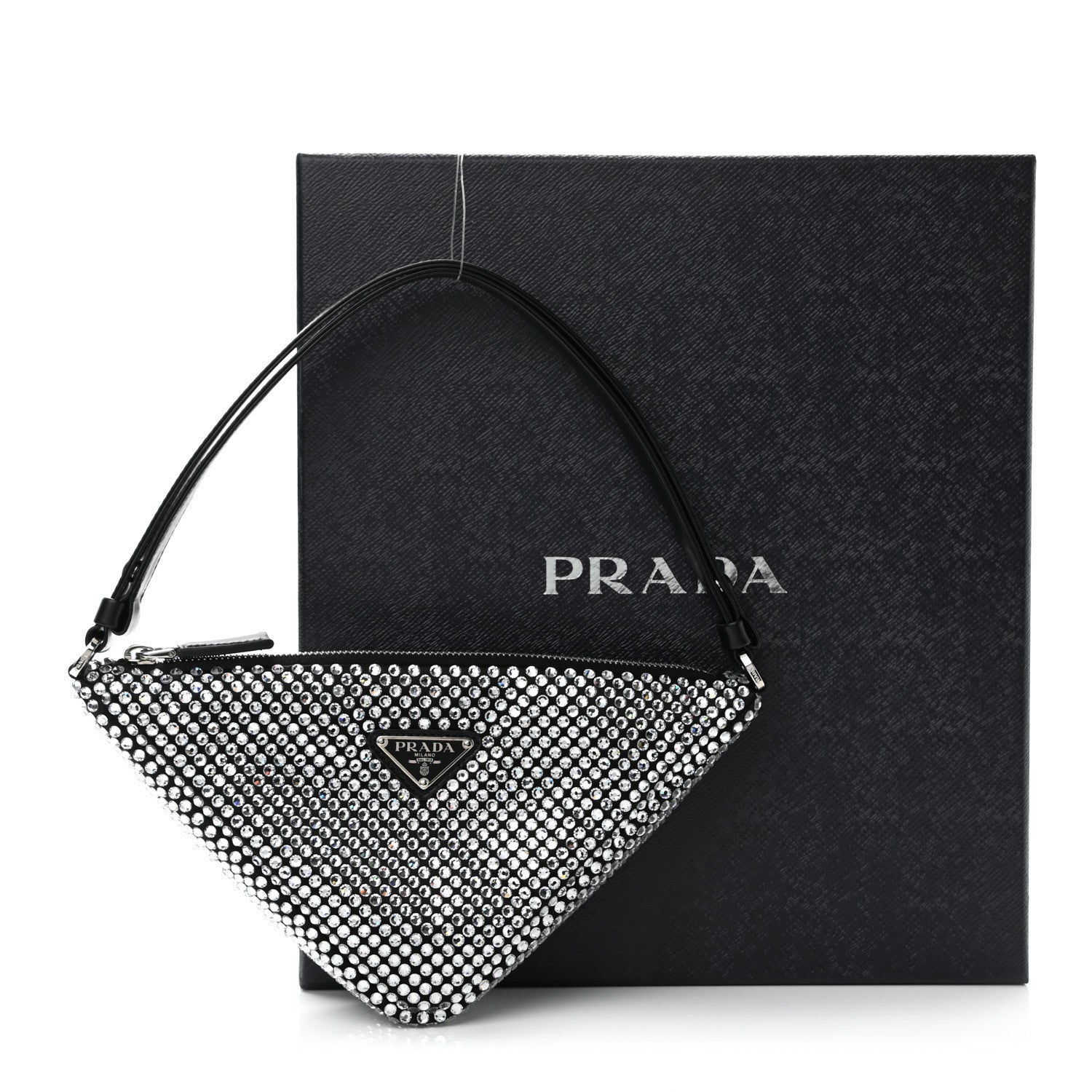 Prada Satin Crystal Triangle Pouch Cristal 11 of 11