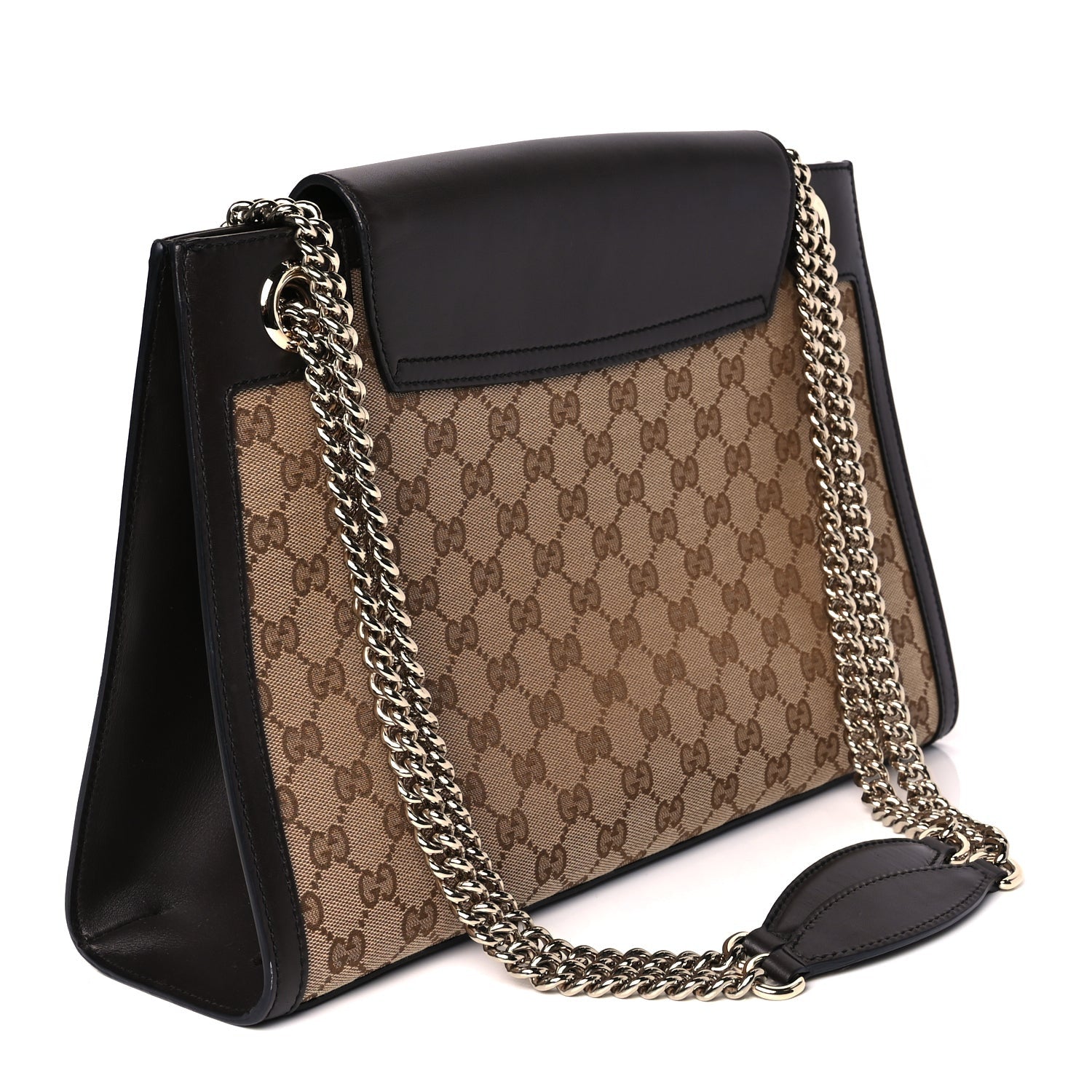 Gucci Monogram Margaux Calfskin Large Emily Chain Shoulder Bag Beige Ebony Cocoa 2 of 11