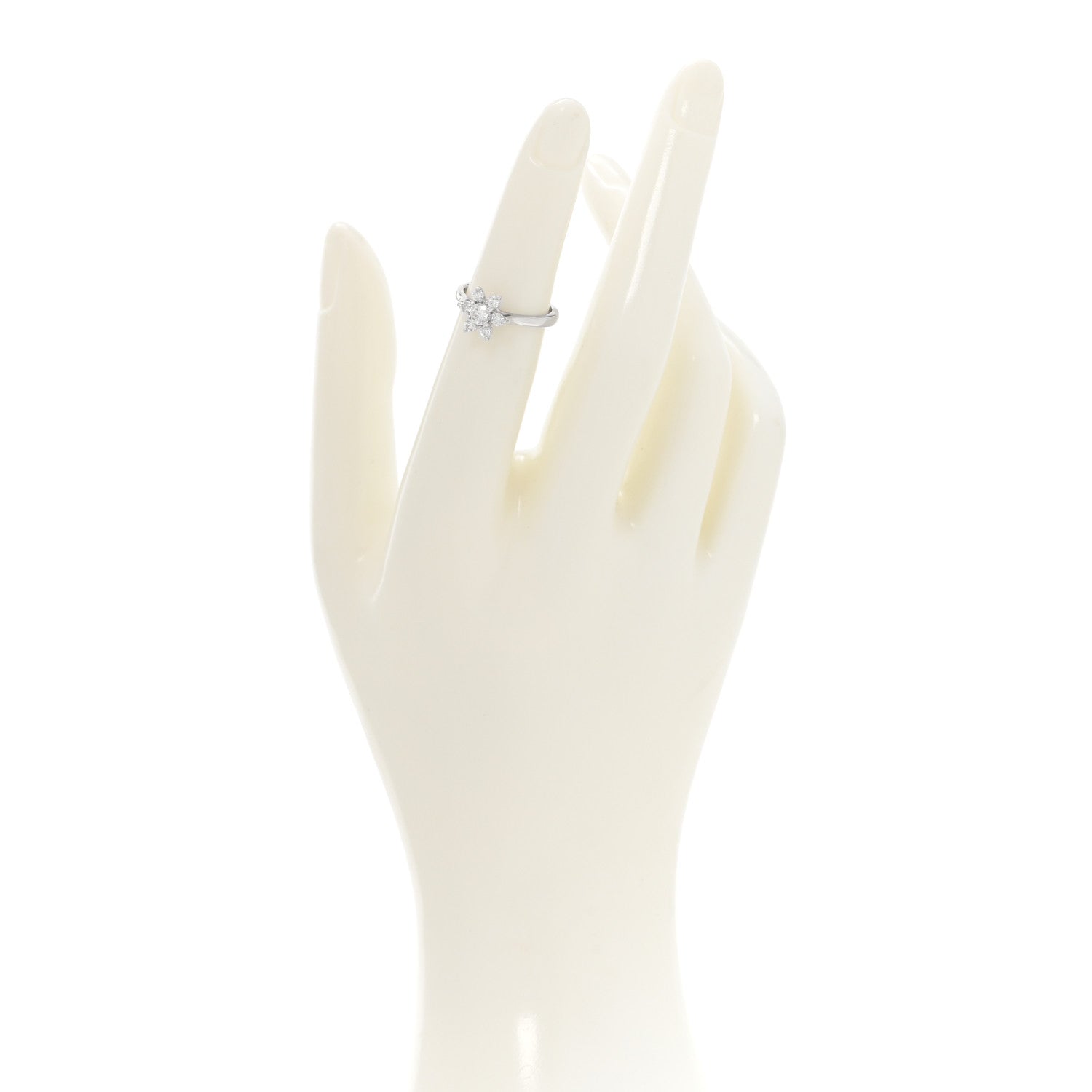 Tiffany Platinum Diamond Flower Ring 49 4.75 2 of 7