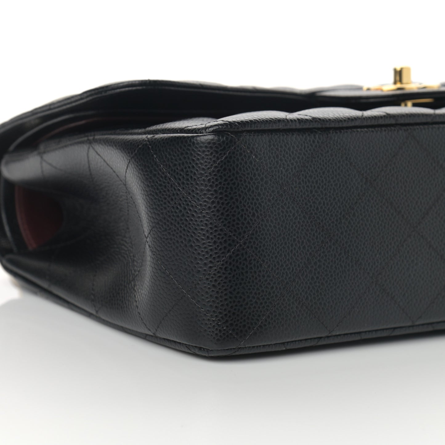 Caviar Quilted Jumbo Double Flap Black