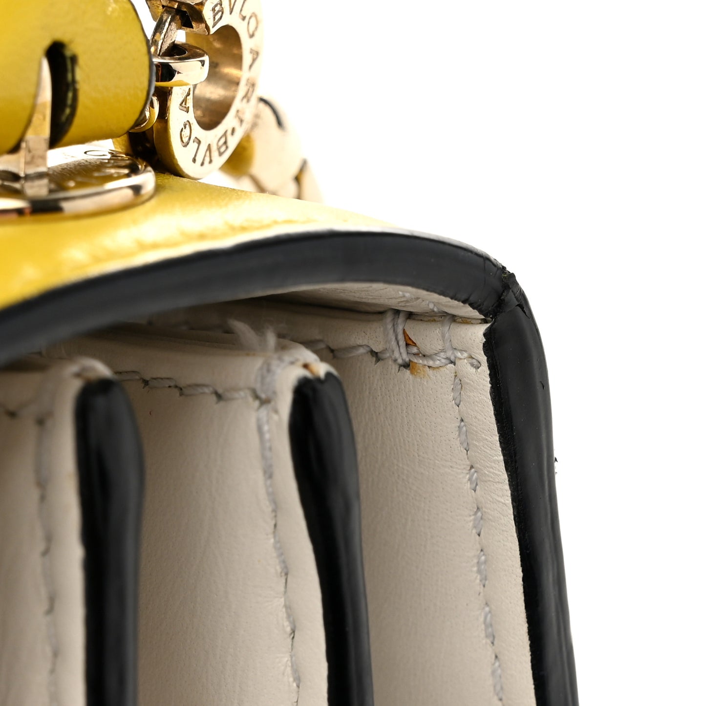 Calfskin Serpenti Forever Top Handle Yellow White