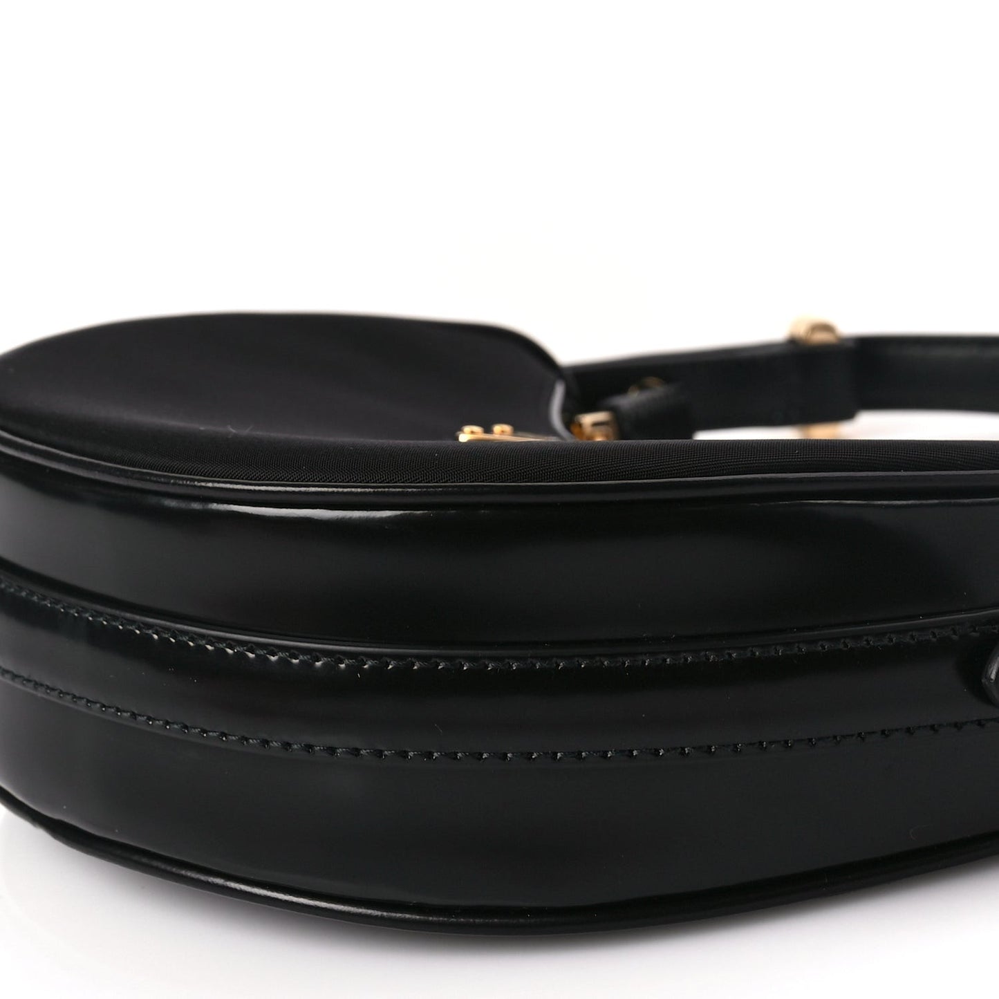 Re-Nylon Spazzolato Mini Arque Shoulder Bag Black