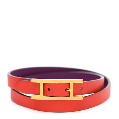 Hermes Swift Behapi Double Tour Bracelet S Anemone Capucine 1 of 7