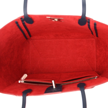 Louis Vuitton Calfskin Braided Lockme Cabas Marine Rouge 5 of 9