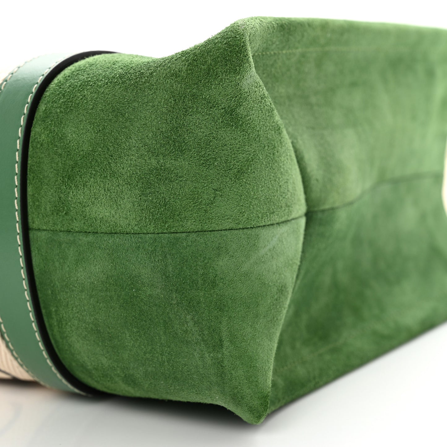 Suede Calfskin Medium Woody Tote Bright Green