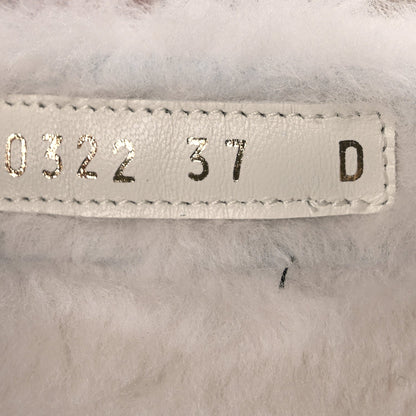 Christian Dior Shearling Canvas Embroidered Chez Moi Strap Slide Sandal 37 Off White Black 8 of 9