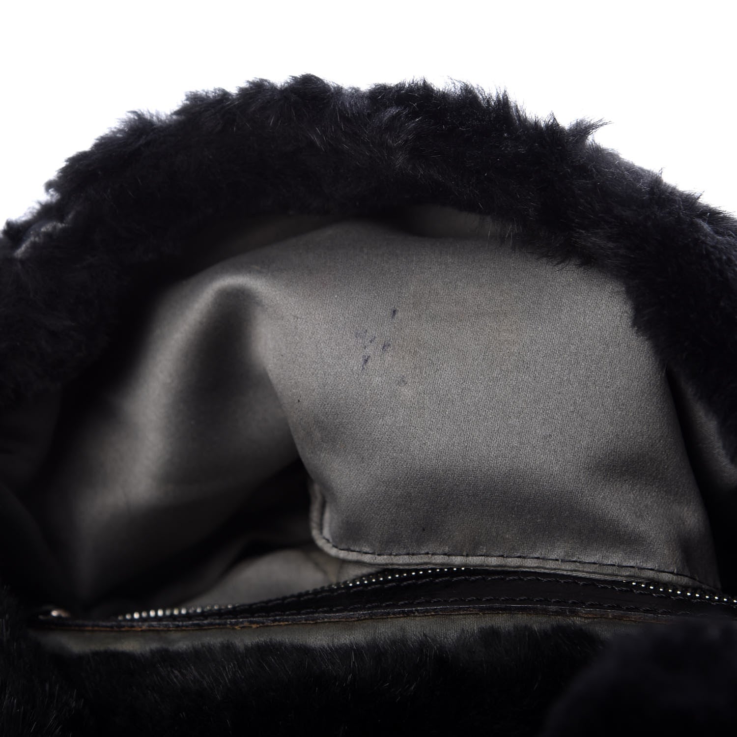 Fendi Rabbit Fur Baguette Black 6 of 9