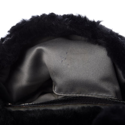 Fendi Rabbit Fur Baguette Black 6 of 9