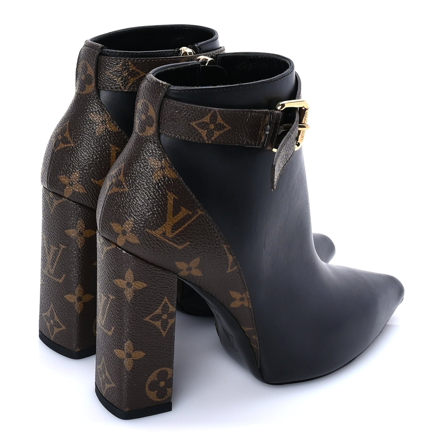 Louis Vuitton Calfskin Monogram Matchmake Low Boots 37 Brown 4 of 7