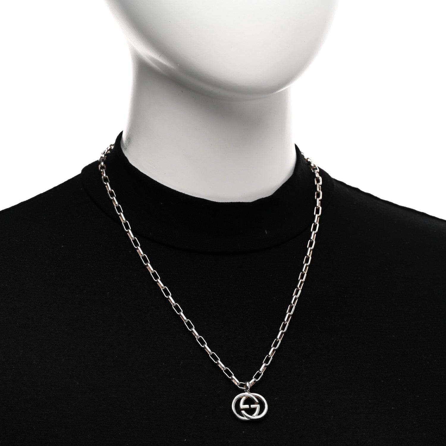 Gucci Sterling Silver Interlocking G Pendant Necklace 2 of 5