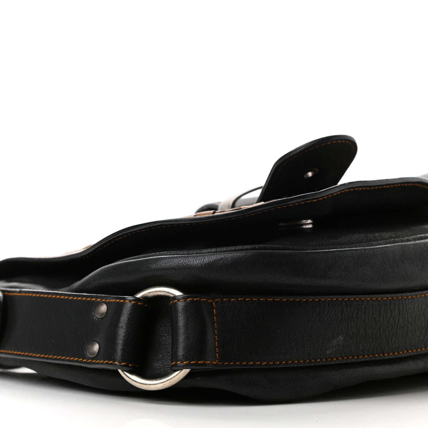 Christian Dior Calfskin Medium Gaucho Double Saddle Bag Black 19 of 21