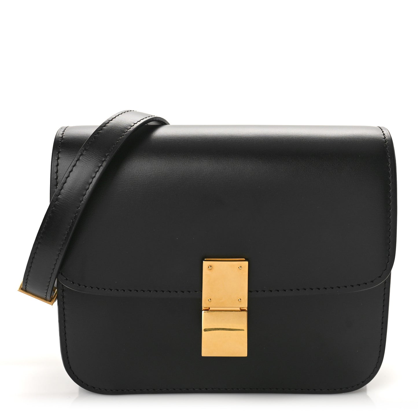 Box Calfskin Teen Classic Box Flap Bag Black
