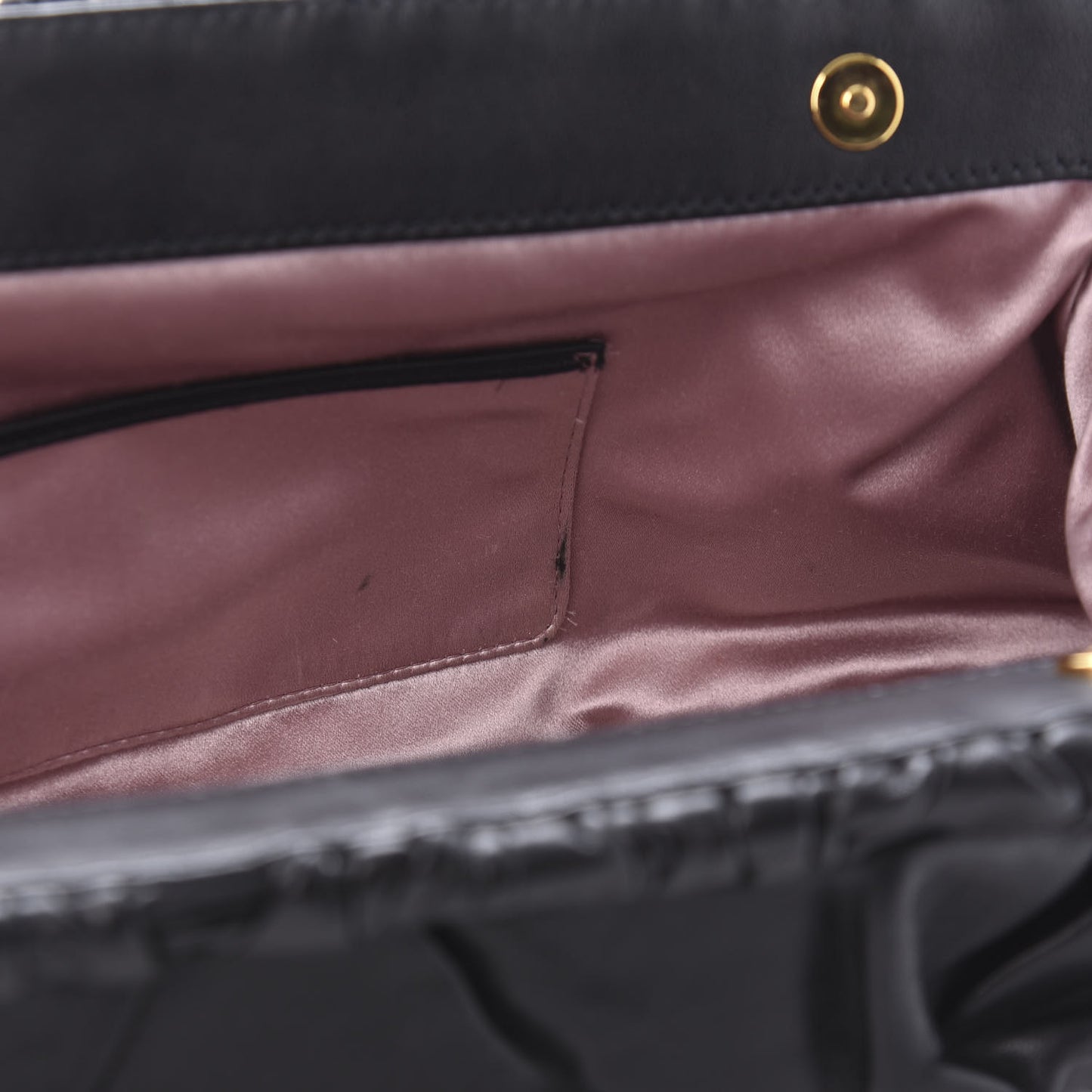 Nappa Pleated Pochette Clutch Black