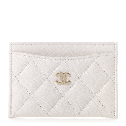 Chanel Caviar Quilted Card Holder White 1 of 10