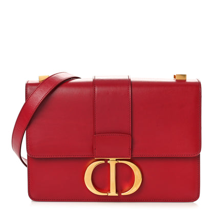 Christian Dior Smooth Calfskin 30 Montaigne Flap Bag Red 1 of 9