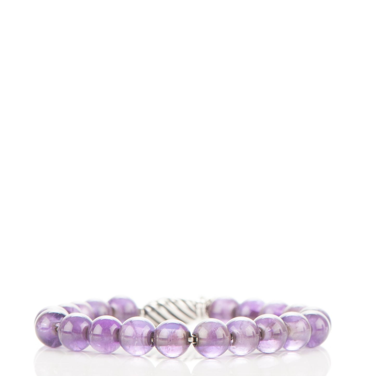 Sterling Silver Amethyst 8mm Spiritual Beads Bracelet