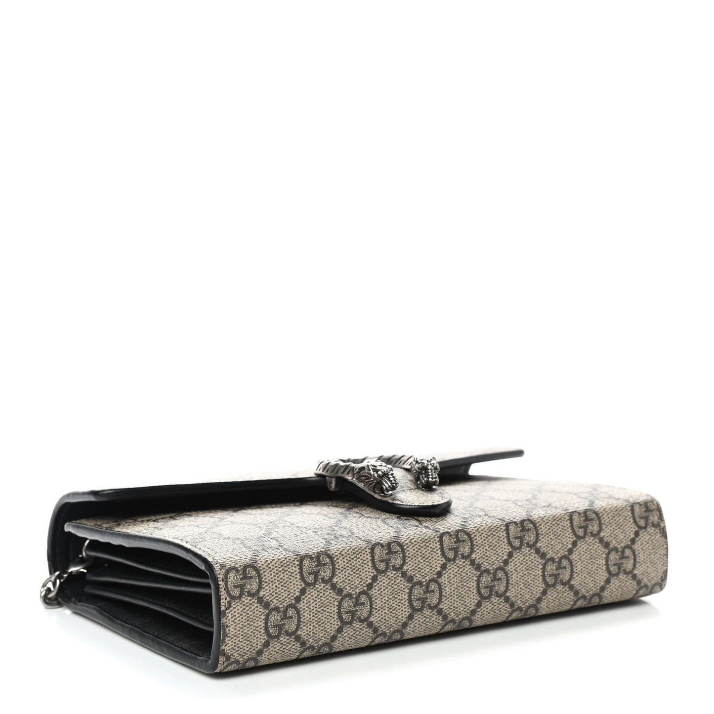 GG Supreme Monogram Mini Dionysus Chain Wallet Beige Black