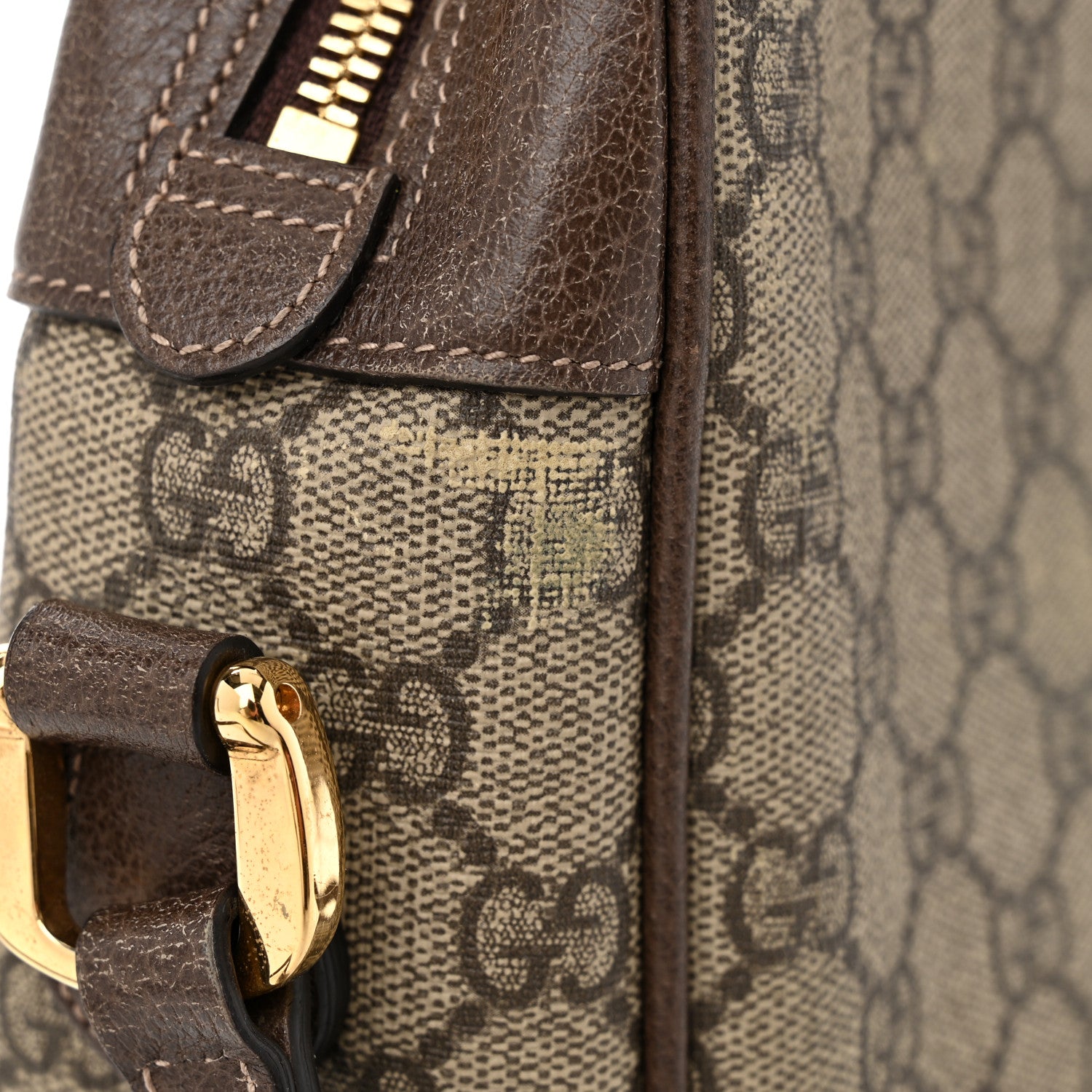 Gucci GG Supreme Monogram Web Small Ophidia Shoulder Bag Brown 15 of 17