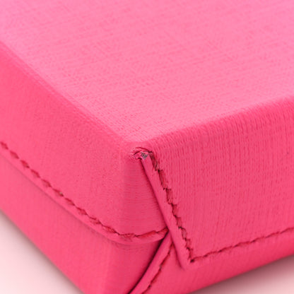 Balenciaga Squared Calfskin Logo Shopping Phone Holder Bag Acid Fuchsia 12 of 16