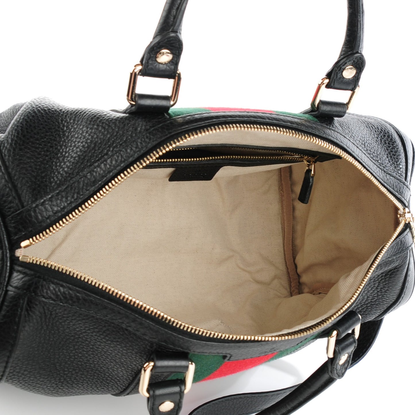 Calfskin Vintage Web Medium Boston Black