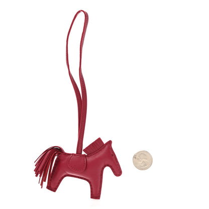 Hermes Milo Lambskin Grigri Rodeo Horse Bag Charm PM Rubis 2 of 3