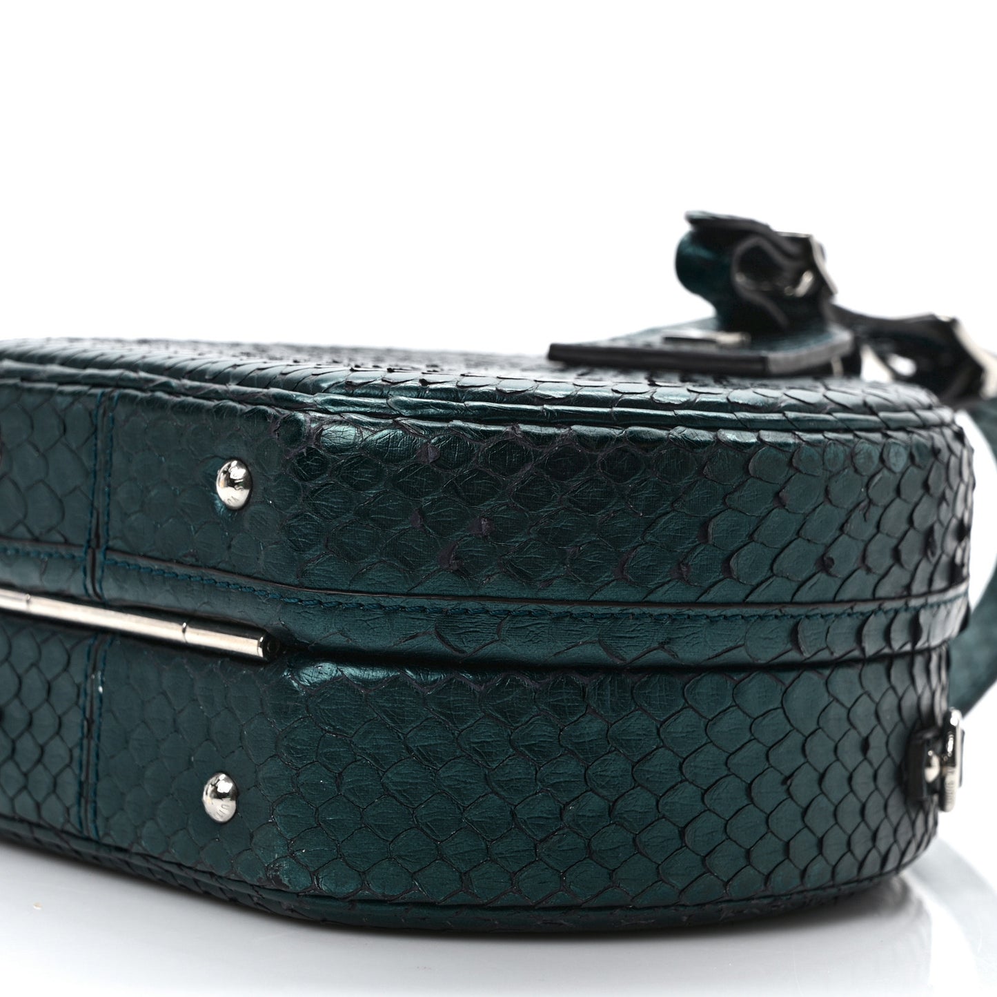 Snakeskin Petite Boite Chapeau Deep Green