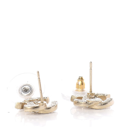 Chanel Crystal CC Earrings Light Gold 3 of 5