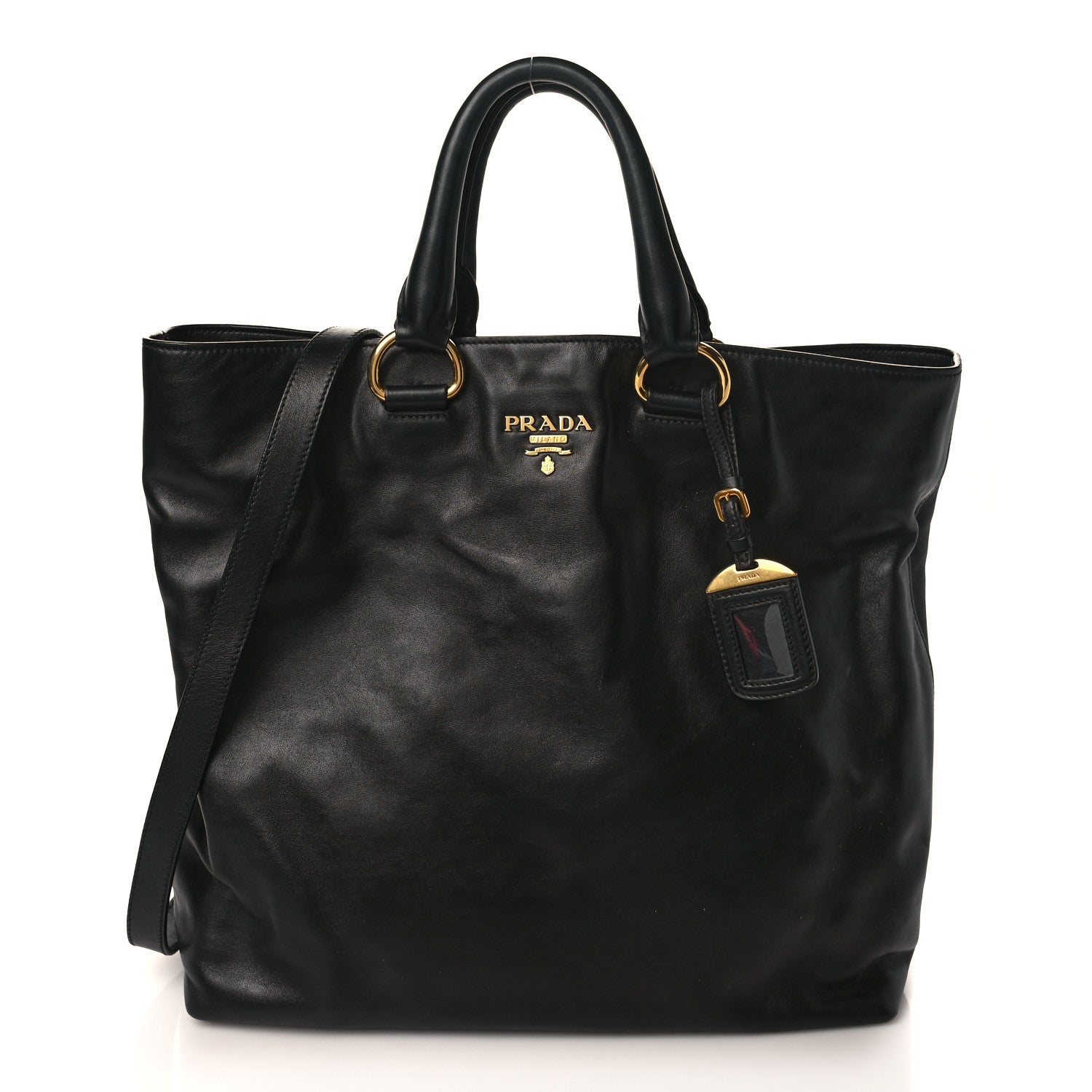 Prada Soft Calf Shopping Tote Black 1 of 8