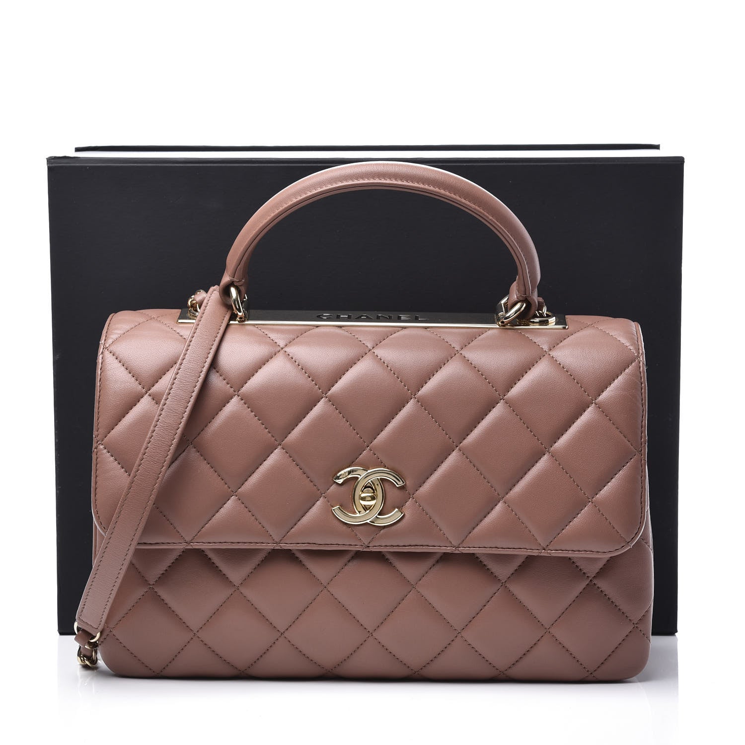 Chanel Lambskin Quilted Medium Trendy CC Flap Dual Handle Bag Nude 10 of 10