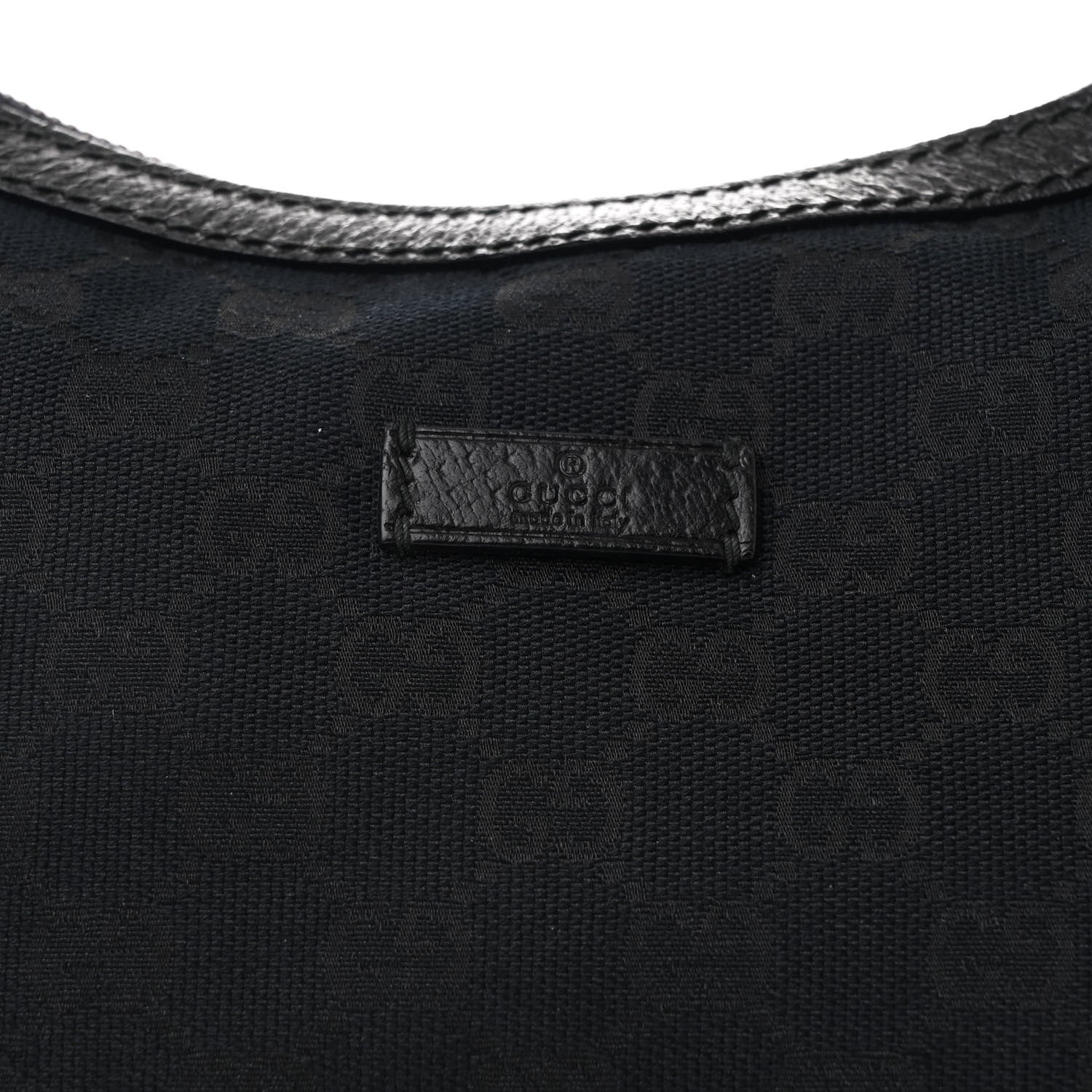 Gucci Monogram Web Medium Half Moon Hobo Black 8 of 10