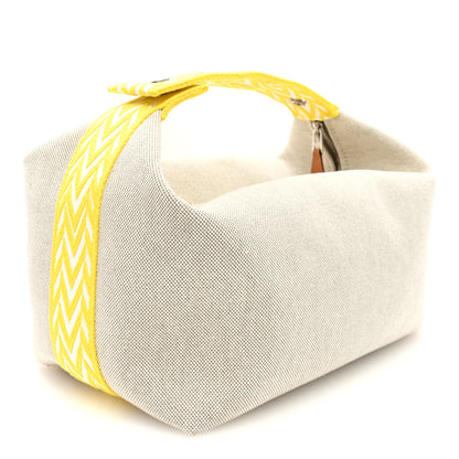 Hermes Canvas Large Bride-A-Brac Pouch Natural Jaune Citron 3 of 6