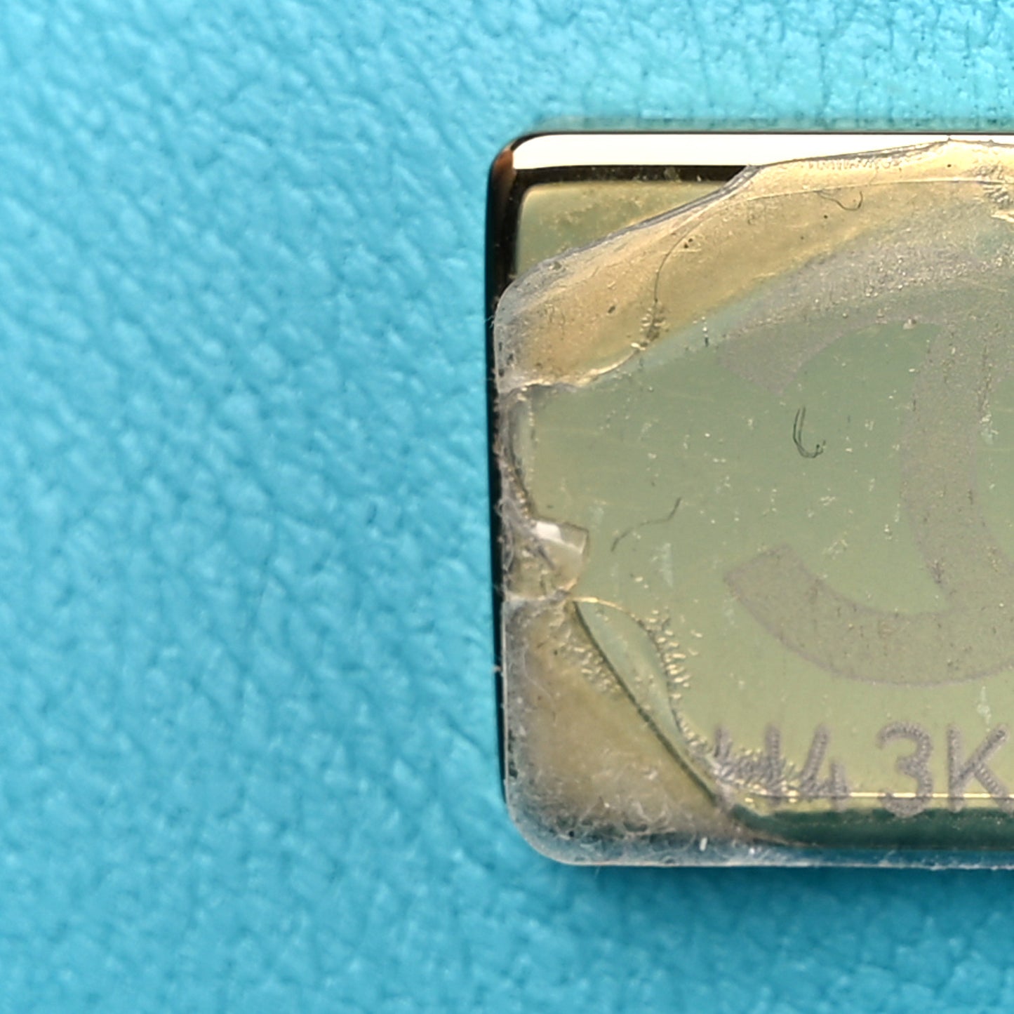 Wool Tweed Quilted Mini Rectangular Flap Turquoise Light Blue