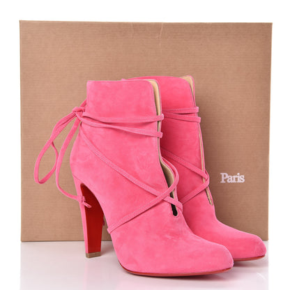 Christian Louboutin Suede S.I.T. Rain 100 Ankle Boots 39.5 Darling 10 of 10