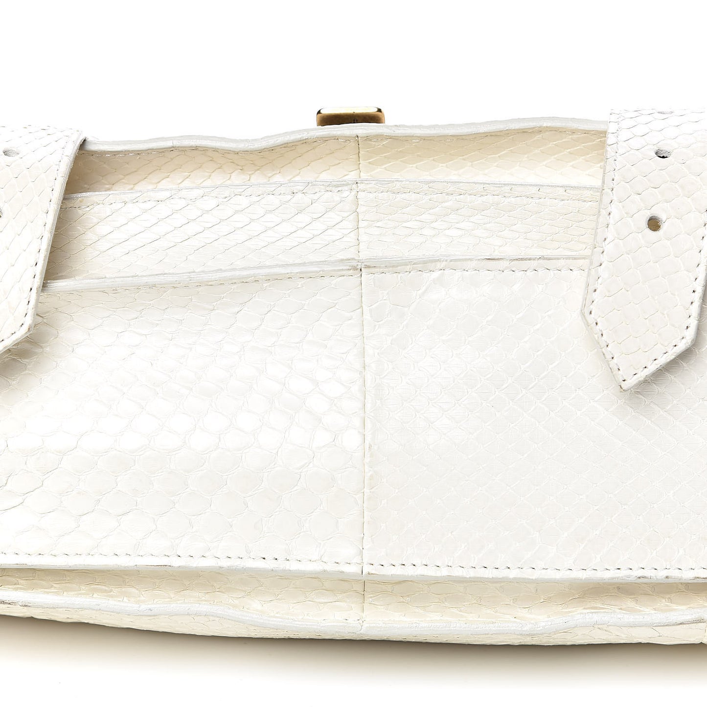 Snakeskin Calfskin Embossed Medium PS1 Satchel White
