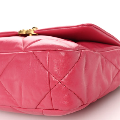 Chanel Lambskin Quilted Medium Chanel 19 Flap Dark Pink 10 of 10