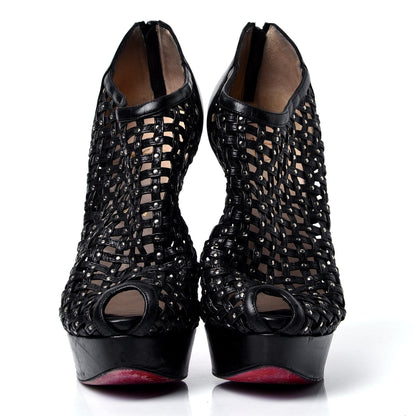 Christian Louboutin Kid Kasha 150 Booties 41 Black Silver 3 of 8