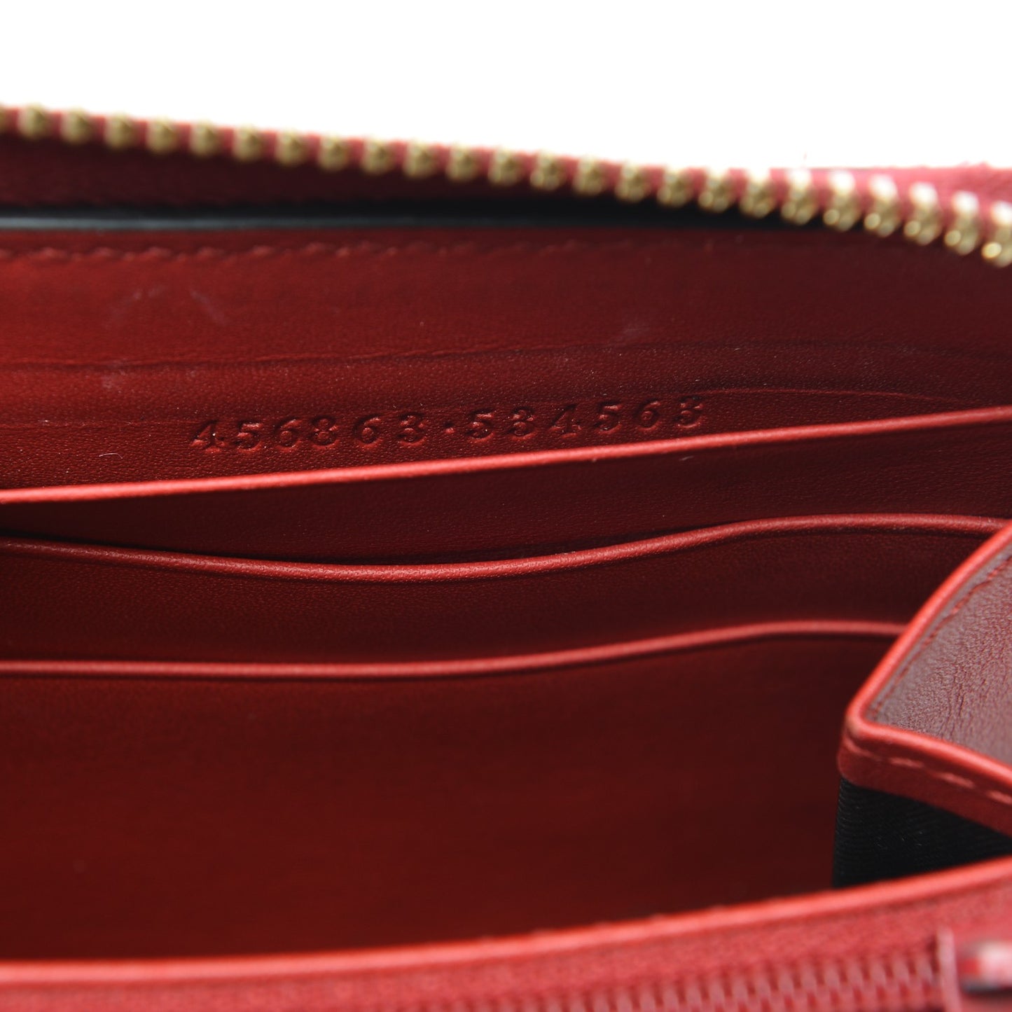 GG Supreme Monogram Kingsnake Heart Embroidered Zip Around Wallet Red