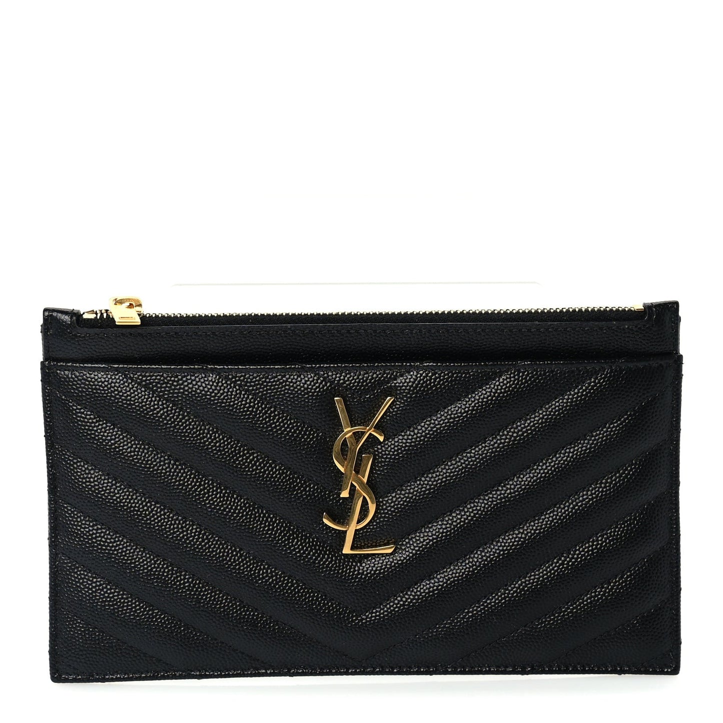 Grain De Poudre Chevron Monogram Bill Pouch  Black