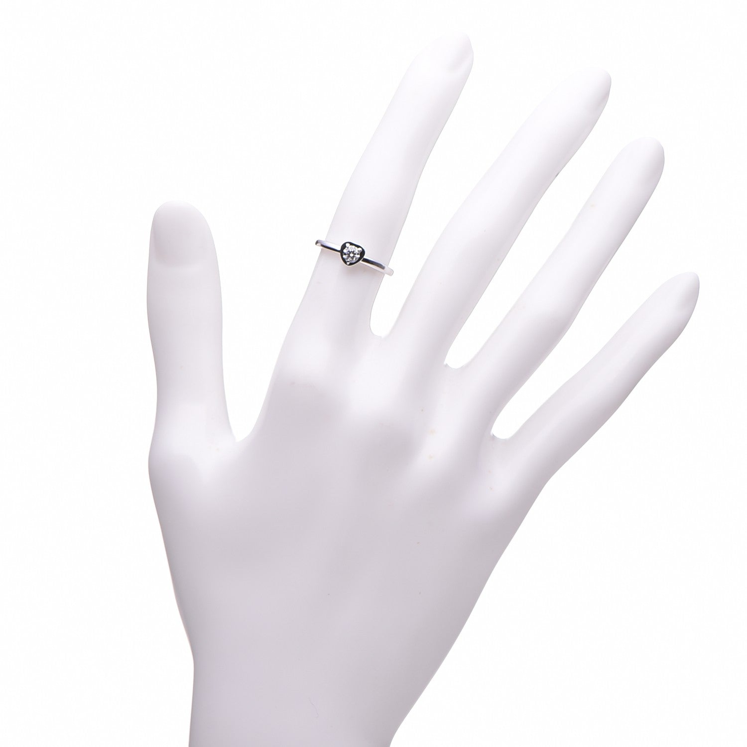 Cartier 18K White Gold Diamond D'Amour Heart Ring 48 4.5 2 of 6